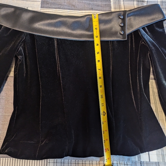 Alex Evenings elegant velvet and satin off the shoulder top XL - Picture 3 of 5